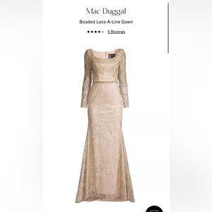 NWT Mac Duggal Beaded Lace A-Line Gown